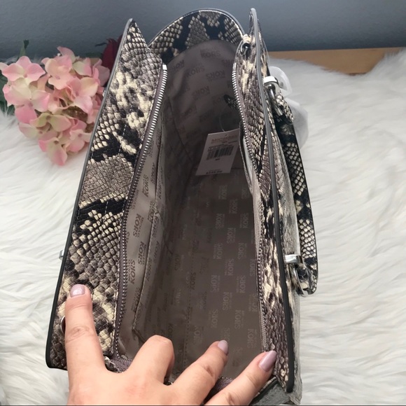 Michael Kors Leather Snakeprint Satchel - Picture 7 of 9